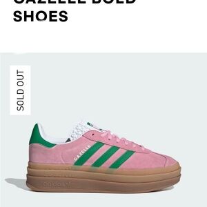 Adidas Gazelle Bold True Pink/ Green /Cloud White Sneakers